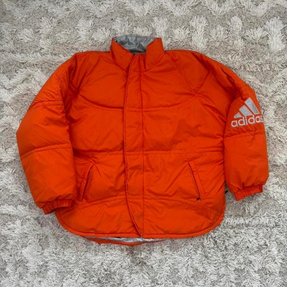 Vintage 90's Men's Adidas Orange Puffer Jacket